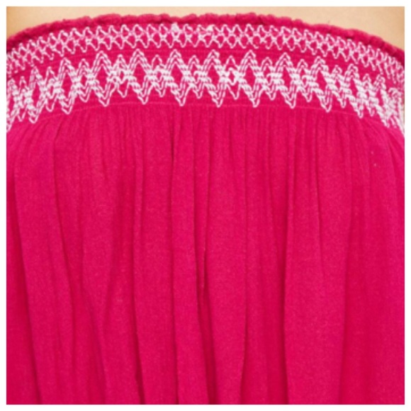 Free People Tops - FREE PEOPLE Intimately Embroidered Strapless Tube On Bodysuit Top, Pink, Small